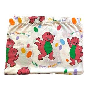 Barney Flat Sheet Vintage Purple Dinosaur 1992 Lyons Group 43 x 64 Toddler